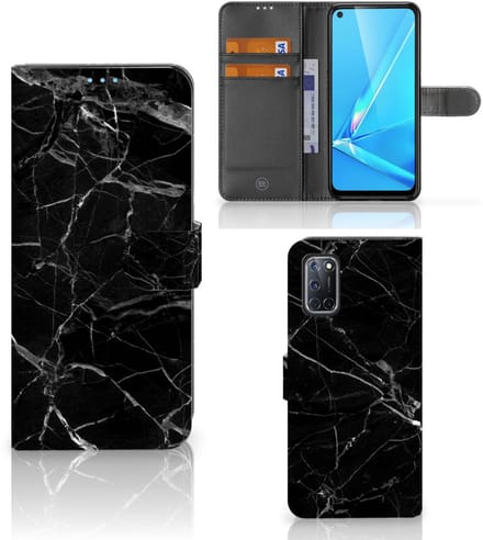 OPPO A72 | OPPO A52 Bookcase Marmer Zwart - Origineel Cadeau Vader