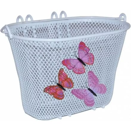 Basil Jasmin Butterfly Kinderfietsmand - Staal - Inclusief Haken - Wit