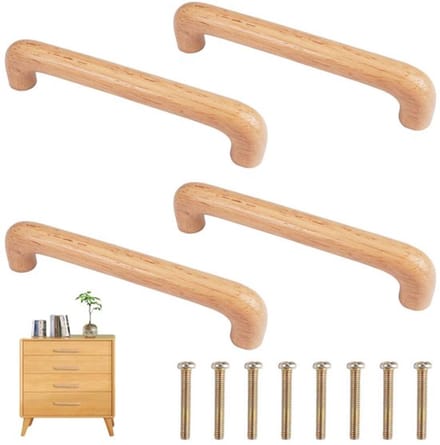 Dailygoods- Kastgrepen - 4 Stuks Houten Handgrepen - Gatafstand 128
