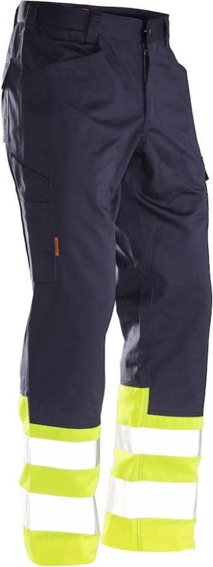 Jobman 2314 Hi-Vis Service Trousers 65231420 - Navy/Geel - C42