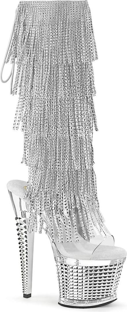 Pleaser - SPECTATOR2017RSF Plateau Laarzen - US 6 - 36 Shoes - Zilverkleurig/Transparant