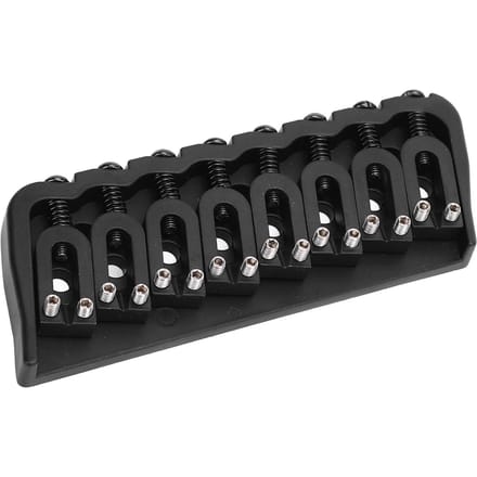 Chevalet à 8 cordes à sillets, cordes traversantes, chevalet hardtail de remplacement pour guitare électrique, espacement 10,8 mm black