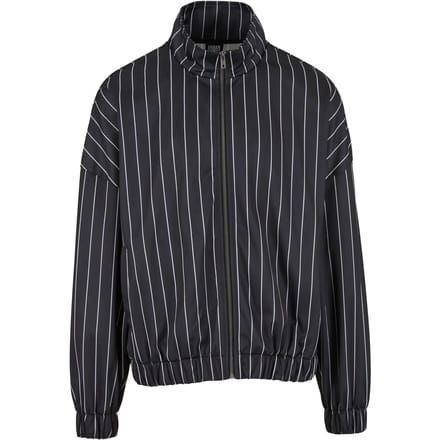 Urban Classics - Pinstripe Trainings jacket - M - Zwart/Wit