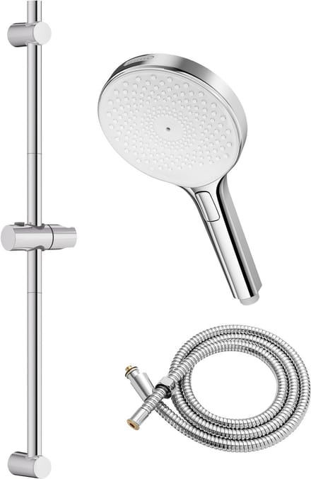 Auralum max Doucheset met Handdouche - 90cm Glijstang - 4 Standen Douchekop - 150 cm Doucheslang - Glijstangset - Chroom