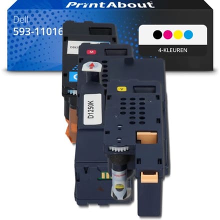 PrintAbout huismerk Toner 593-11016 4-kleuren Multipack Geschikt voor Dell