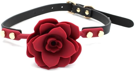Siliconen Red Rose Gag - Verstelbare Rode Roos Mondknevel - Siliconen