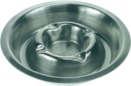 Asbak metaal verchroomd 170mm rvs stapelbaar | 25 stuks