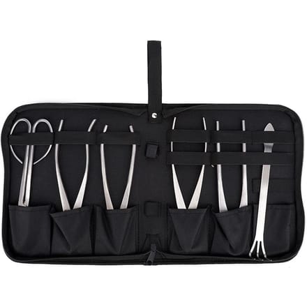 6 stuks Bonsai Tuinplant Boom Scharen Snoeien Knipgereedschap Set met Opbergtas black