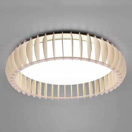 Reality Leuchten LED plafondlamp Monte, CCT, Ø 60 cm, licht hout
