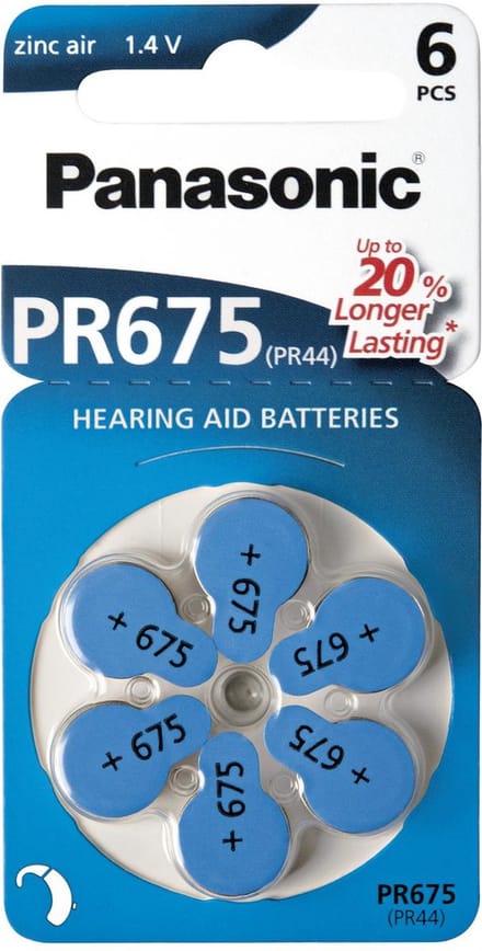 Panasonic PR675 - Batterij 6 x PR44 Zink Lucht
