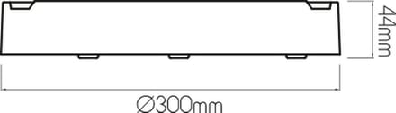 QIJO plafonnier rond zwart SMD LED 2300Lm 17,5W IP65