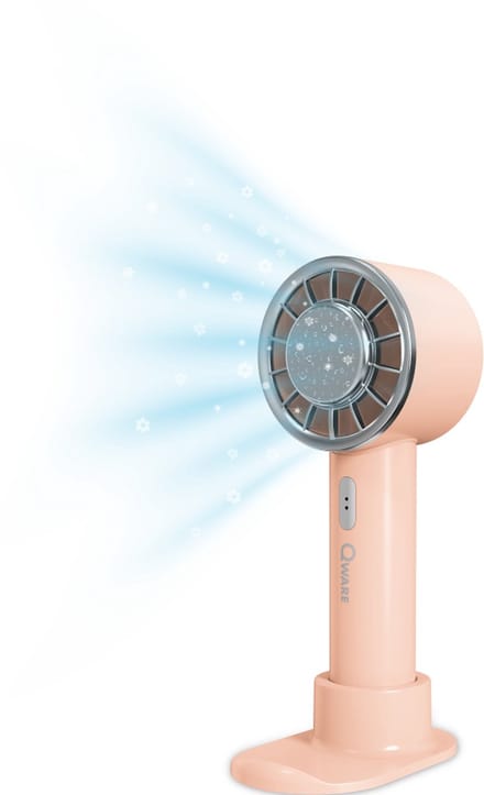 Qware - Handheld Ice Fan - Pink