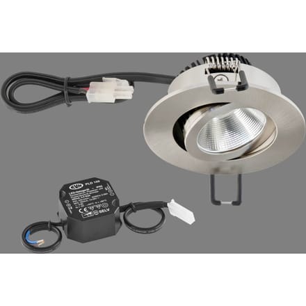 EVN PC20 inbouwlamp rond fasedimmer 3000K staal