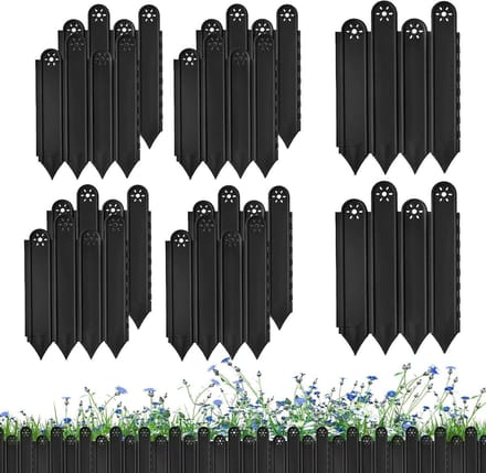 Tuinrand Set - Grasrand Flexibel - Tuin Afscheiden - Moeiteloze Montage - 10 Stuks - Zwart
