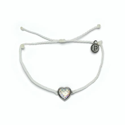 Pura Vida- MERMAID HEART CHARM - Wit- Armband