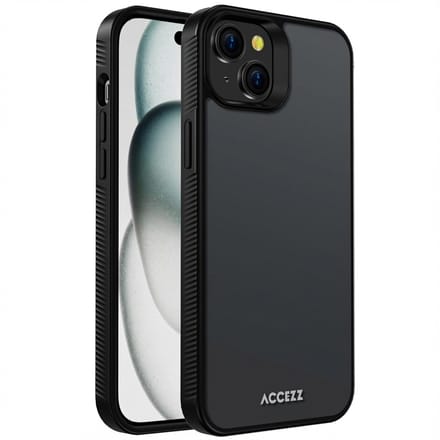 Accezz Hoesje - Geschikt voor Apple iPhone 15 Plus - Frosted Backcover - Zwart