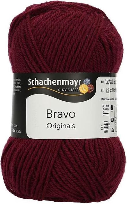 Bravo Wol - 50 gram -  Donkerrood