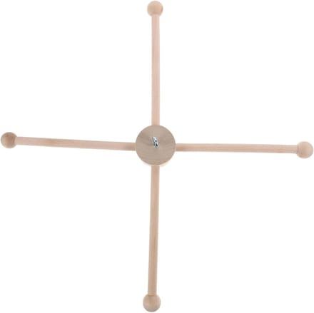 Houten Windgong Standaard - Mobiel Hanger - Decoratieve Presentatie - Platte Basis Stabiliteit - 358 cm - Khaki