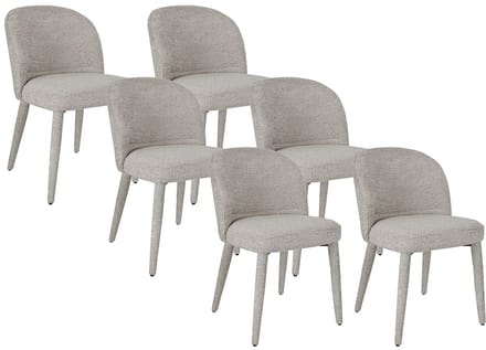 Vente-unique Set van 6 stoelen in getextureerde stof - Beige - MUKLEA