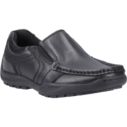 Hush Puppies Morgan Leer Jongens Zwarte Loafers