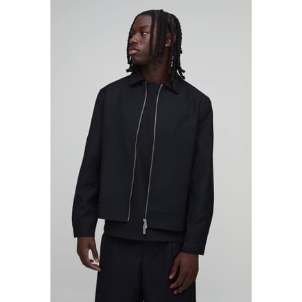 Op Maat Gemaakte Harrington Coördinatie Jas Met Rits | Black | Size Medium