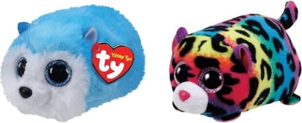 Ty - Knuffel - Teeny Ty's - Slush Husky & Jelly Leopard