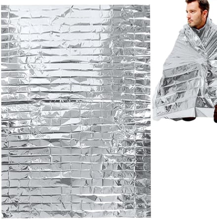 Nooddeken - Thermodeken Survival - Buitenactiviteiten Bescherming - Warmte Behoud - Compact Opvouwbaar - Goud Zilver