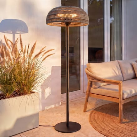 Lucande Calenza staande terrasverwarmer, zwart, 200 cm, 3 standen