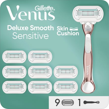 Gillette Venus Deluxe Smooth Sensitive - 1 Scheermes - 9 Scheermesjes - voor Vrouwen