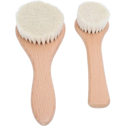 2 stuks Doucheborstel Herbruikbare Badborstel Douche Rugschrobber met Antislip Handvat voor Shampooën beige