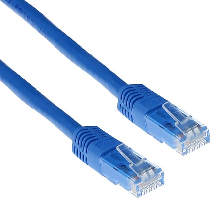 ACT Blauwe 0,25 meter U/UTP CAT6 patchkabel met RJ45 connectoren IB8652