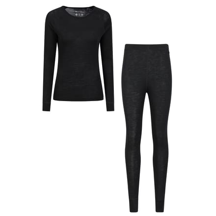 Mountain Warehouse Dames/Dames Merino Wol Base Layer Set (Zwart)