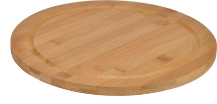 Broodplank - rond - D25 cm - bamboe - serveerplank - snijplank - Snijplank met sapgroef - Ontbijtbord