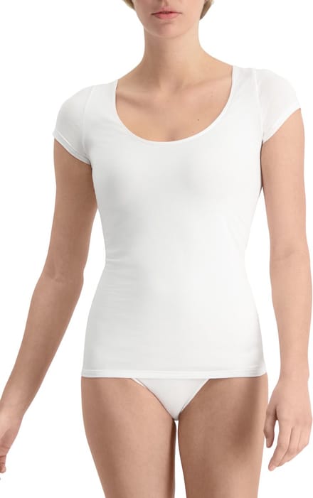 Noshirt Short Sleeve - Lite Cotton - Dames Ondershirt - Round Neck - Wit - Maat L