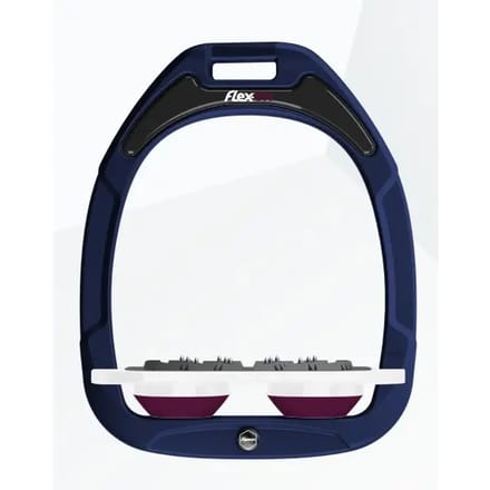 Platte Ultra Grip Stijgbeugels Marine/Wit/Paars Flex-On Green Composite