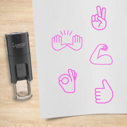 CombiCraft stempelset handen emoji's roze met 5 stempels