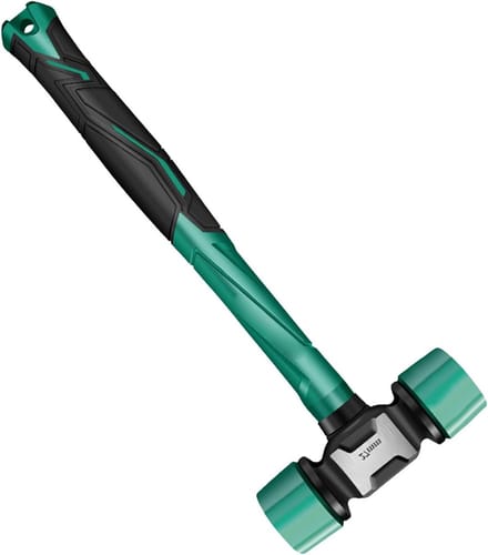 Zware dubbelzijdige antislip rubberen hamer met ergonomische handgreep .