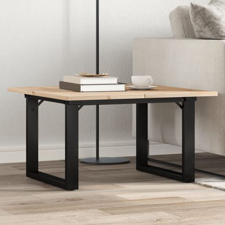 vidaXL - Salontafel - O-frame - 60x60x40 - cm - massief - grenenhout - en - staal