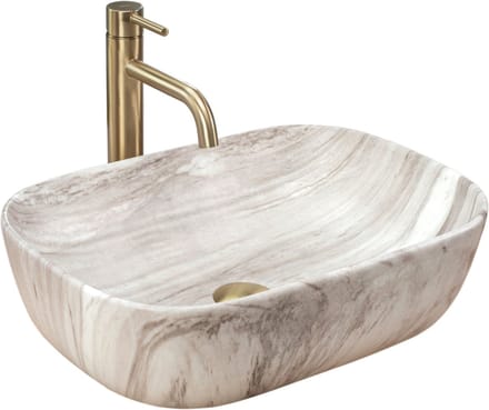Rea Belinda Ash Opzetwastafel Steen Imitatie 46,5x33,5 cm