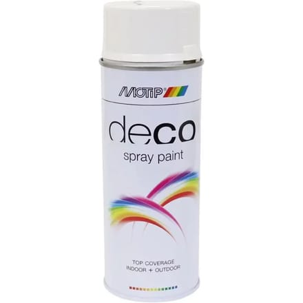 Motip deco alkyd hoogglans lak RAL 9010 helder wit (01600) - 400 ml.
