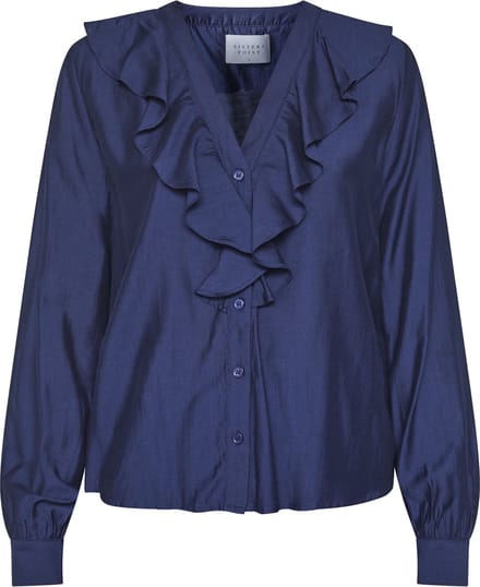 SISTERS POINT Velisa-ls - Dames Blouse - Midnight - Maat S