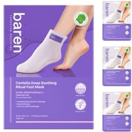 baren - Centella Deep Soothing Ritual Foot Mask 3 pairs 2025 Version - 18ml x 3 pairs