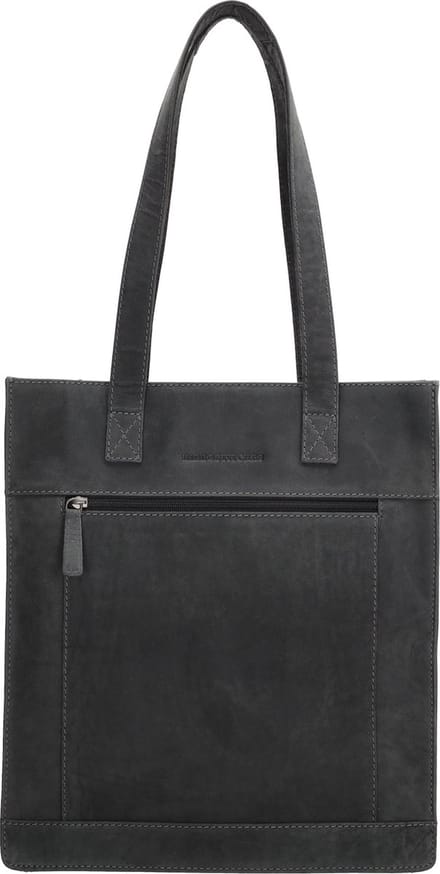 Hide & Stitches Idaho Shopper - 100% Leder - Leren Dames Tas - Zwart