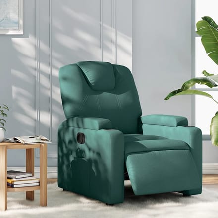vidaXL - Fauteuil - verstelbaar - elektrisch - stof - donkergroen