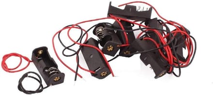Batterijhouder - Batterijcel Behuizing - Apparaten Voeden - Dubbele Aansluiting - 8 Stuks - Zwart