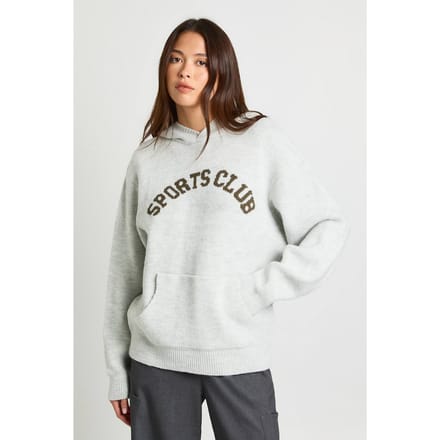 boohoo Dames Sports Club Oversized Gebreide Hoodie | Grey | Maat: Medium