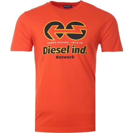 Diesel Power Station-logo Pittig oranje T-shirt
