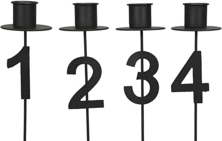 advent/kaarsenhouder/4 stuks/posiwio/metaal/zwart