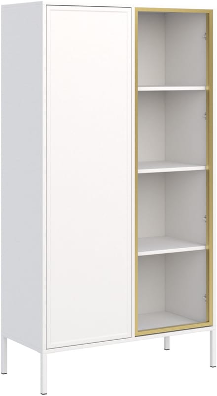 Selsey Velveto – Vitrinekast 2 deuren – met glazen front – wit – 90 cm