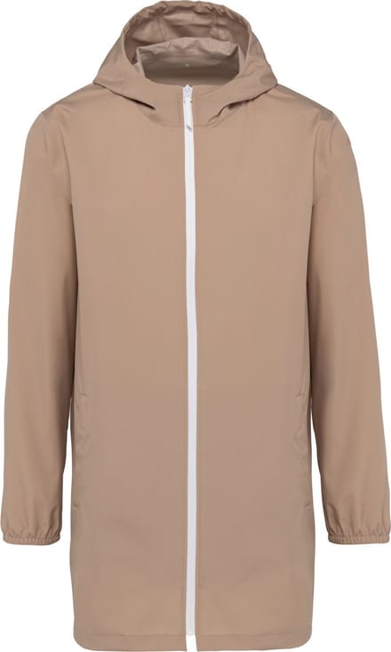Gerecyclede waterdichte unisex jas met rits Wet Sand - S